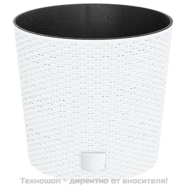 Саксия с подвижна вложка бяла 15/15,3 л PP ратан