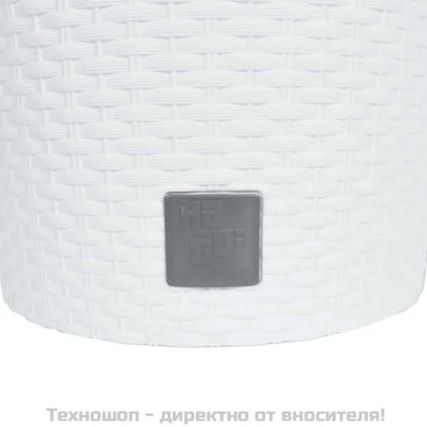 Саксия с подвижна вложка бяла 15/15,3 л PP ратан