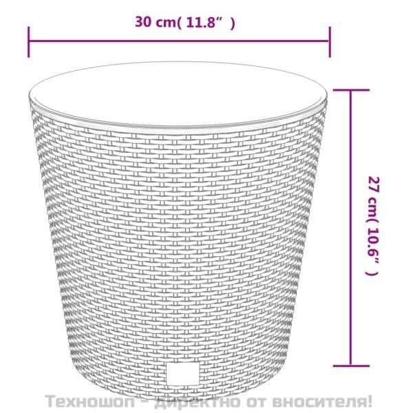 Саксия с подвижна вложка бяла 15/15,3 л PP ратан