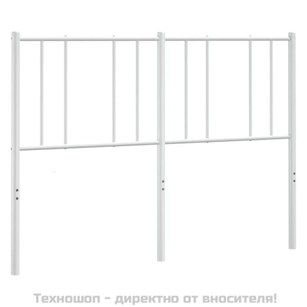 Метална табла за глава, бяла, 160 см