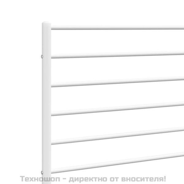Метална табла за глава, бяла, 160 см