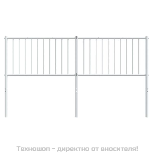 Метална табла за глава, бяла, 160 см