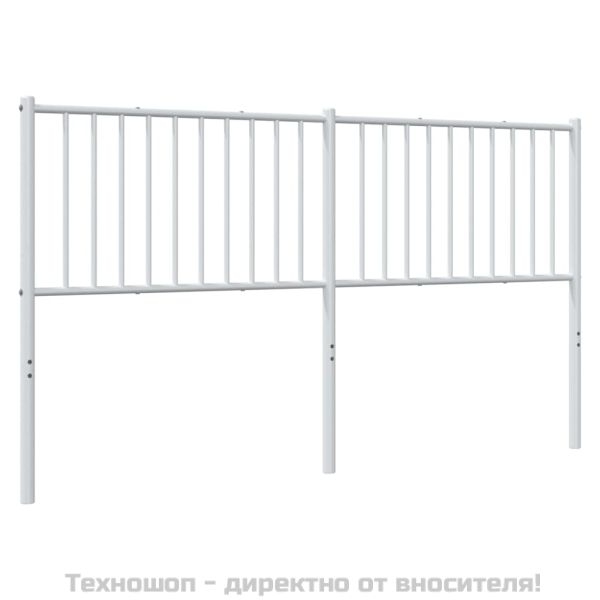Метална табла за глава, бяла, 160 см