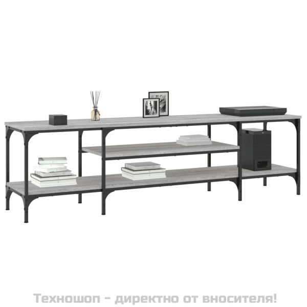 ТB шкаф, сив сонома, 161x35x45 см, инженерно дърво и желязо