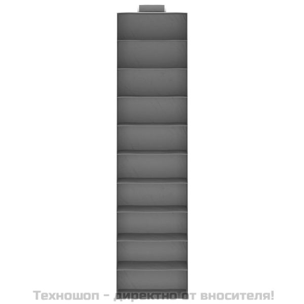 Окачени органайзери за дрехи, 2 бр, с 10 рафта, текстил