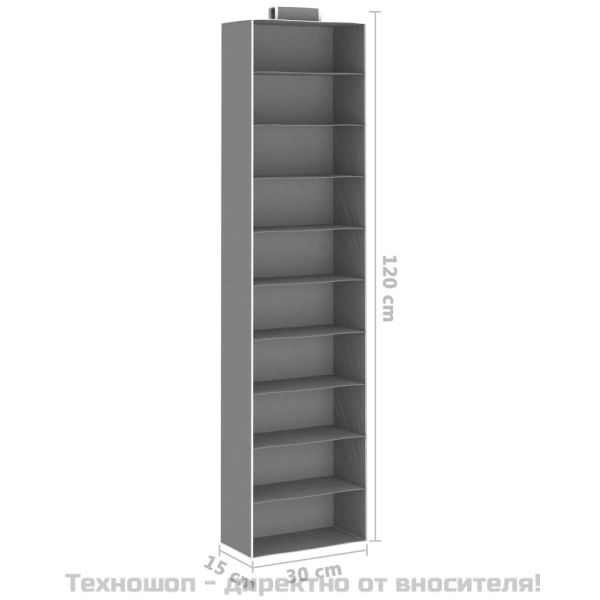 Окачени органайзери за дрехи, 2 бр, с 10 рафта, текстил
