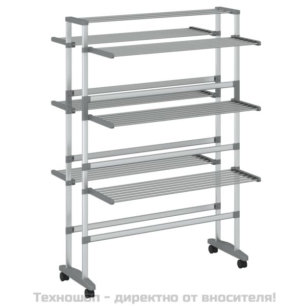 Сушилник за дрехи с колелца, 89x64x129 см, алуминий