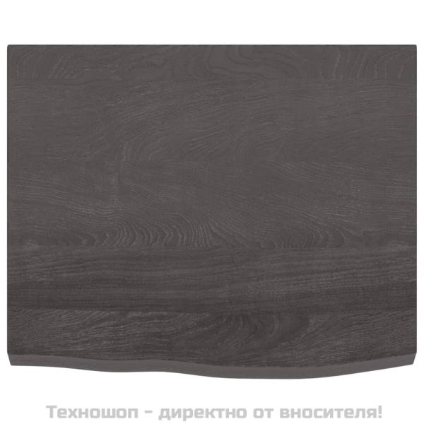 Стенен рафт тъмнокафяв 60x50x(2-4) см обработен масивен дъб