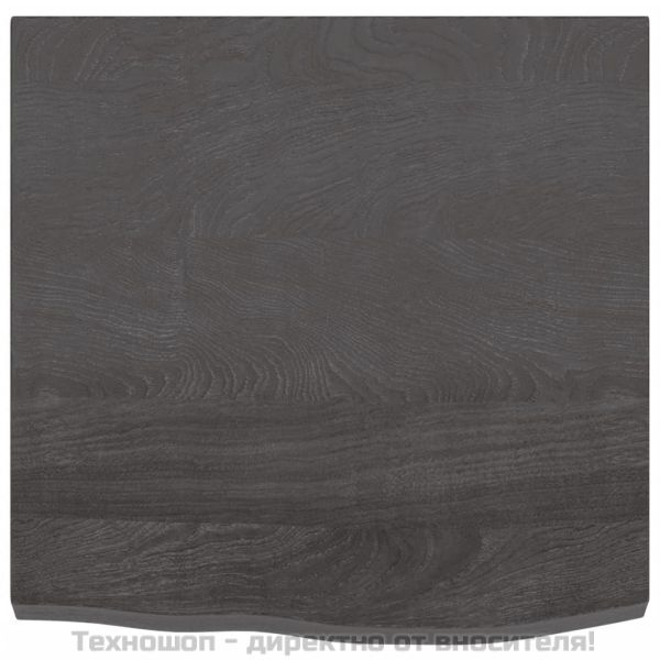 Стенен рафт тъмнокафяв 60x60x(2-4) см обработен масивен дъб