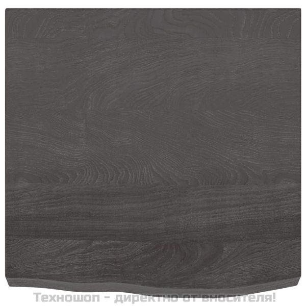 Стенен рафт тъмнокафяв 60x60x(2-6) см обработен масивен дъб