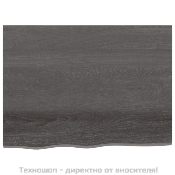 Стенен рафт тъмнокафяв 80x60x(2-4) см обработен масивен дъб