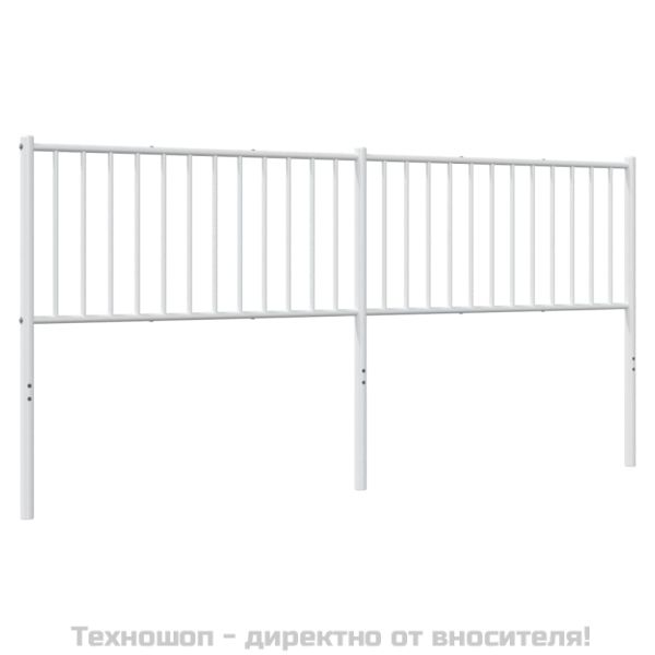 Метална табла за глава, бяла, 193 см