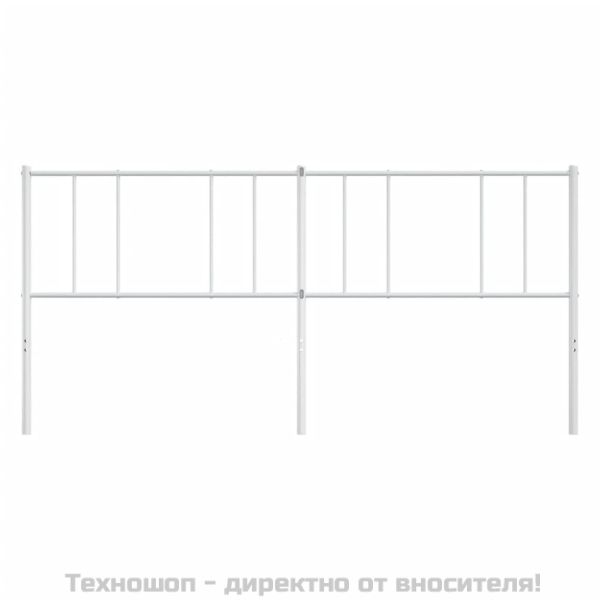 Метална табла за глава, бяла, 193 см