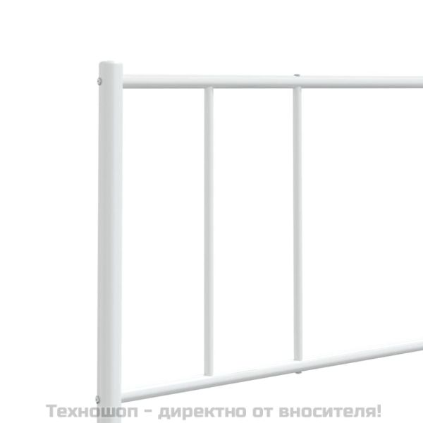 Метална табла за глава, бяла, 193 см