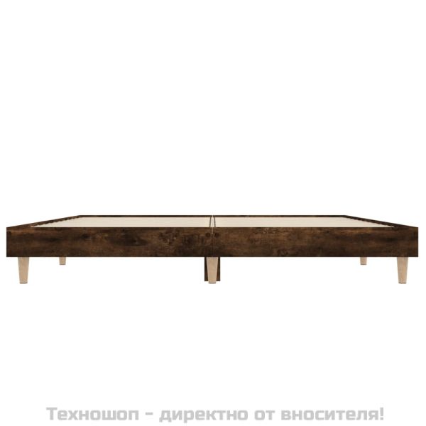 Рамка за легло, опушен дъб, 135x190 см, инженерно дърво