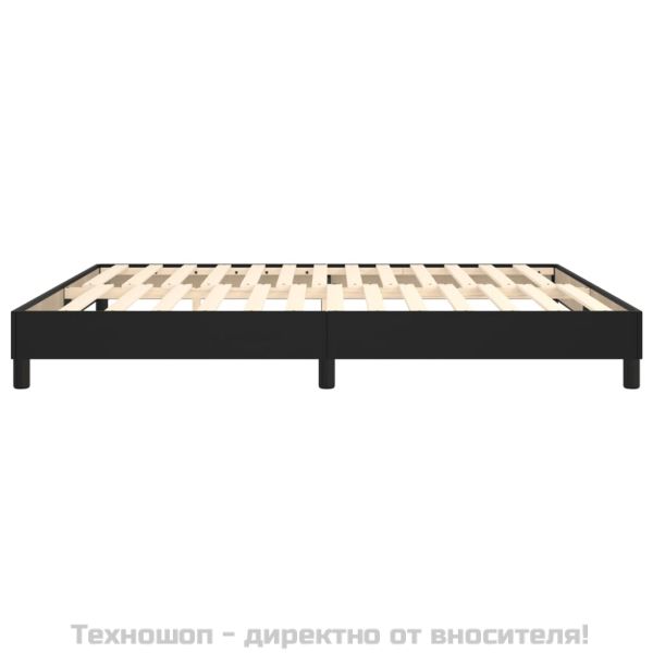 Рамка за легло с пружини черна 160x200 см изкуствена кожа