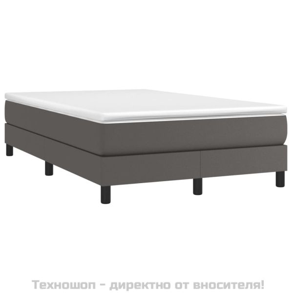 Боксспринг легло с матрак, сиво, 120x200 см, изкуствена кожа