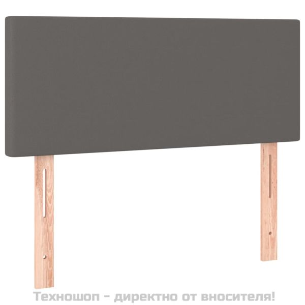 Боксспринг легло с матрак, сиво, 120x200 см, изкуствена кожа