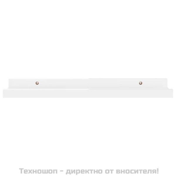 Стенни рафтове, 2 бр, бял гланц, 40x9x3 см