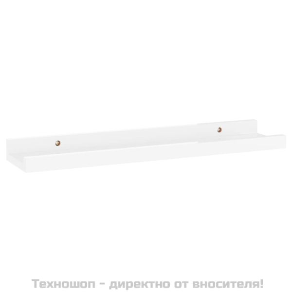 Стенни рафтове, 2 бр, бял гланц, 40x9x3 см