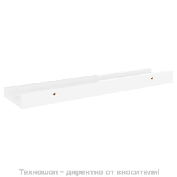 Стенни рафтове, 2 бр, бял гланц, 40x9x3 см