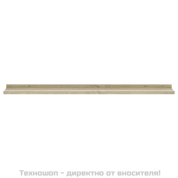 Стенни рафтове, 2 бр, бяло и сонома дъб, 100x9x3 см