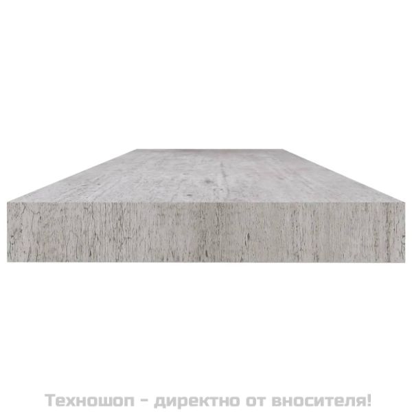 Окачени стенни рафтове, 2 бр, бетонно сив, 120x23,5x3,8 см, МДФ