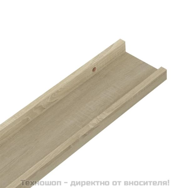 Стенни рафтове, 4 бр, сонома дъб, 80x9x3 см