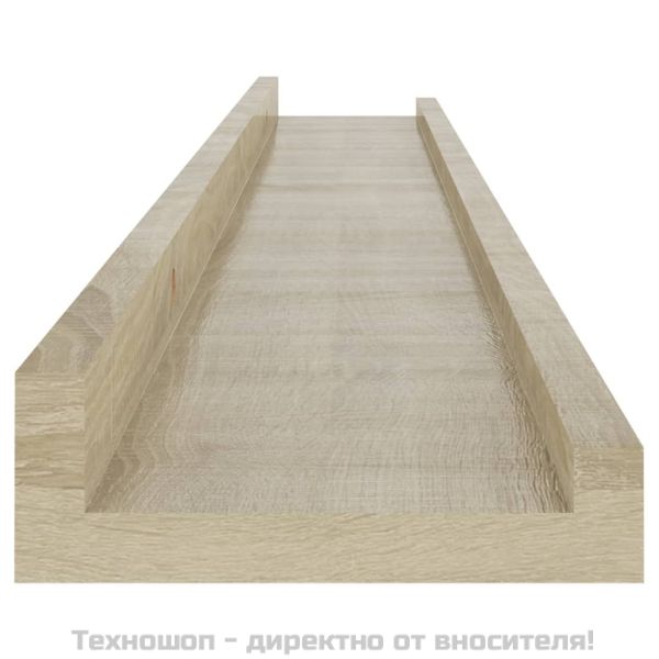 Стенни рафтове, 4 бр, сонома дъб, 80x9x3 см