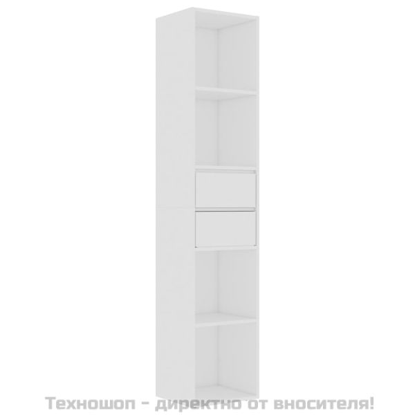 Шкаф библиотека, бял, 36x30x171 см, инженерно дърво