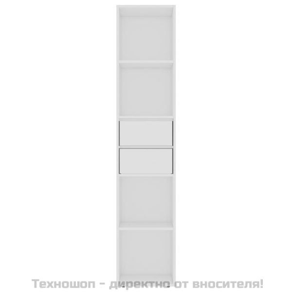 Шкаф библиотека, бял, 36x30x171 см, инженерно дърво