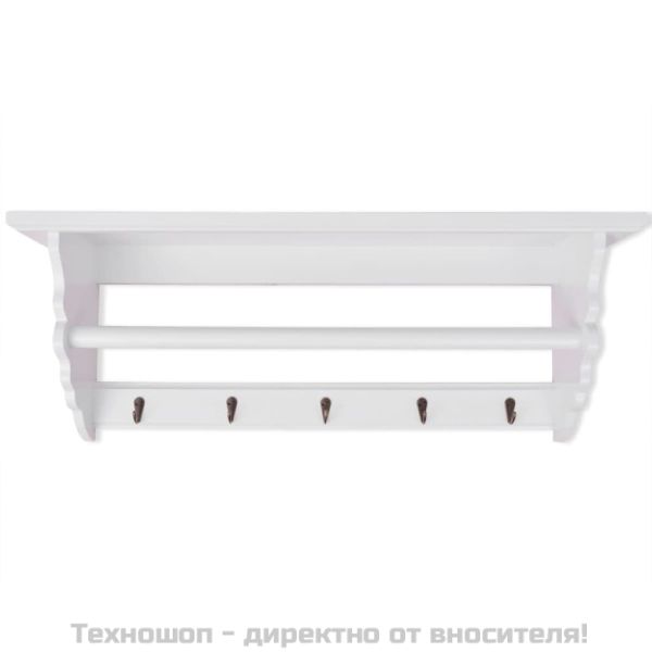 Закачалка за дрехи, за стена, MDF, бяла, бароков стил
