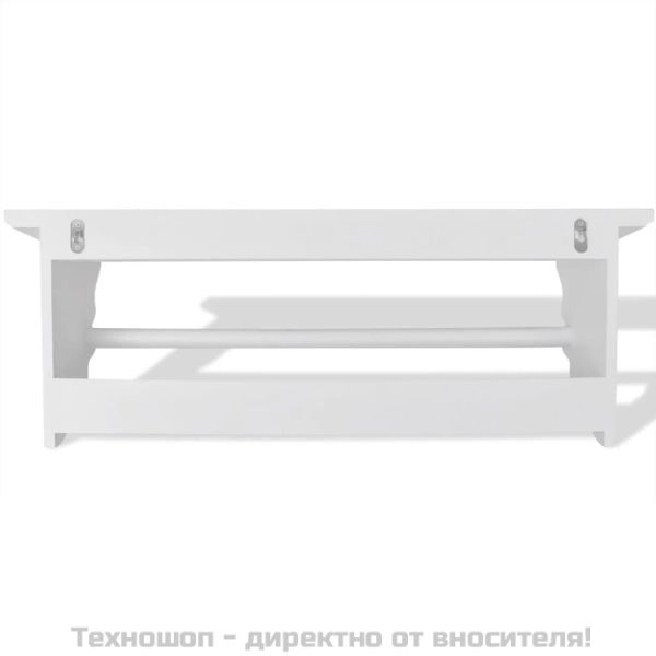 Закачалка за дрехи, за стена, MDF, бяла, бароков стил