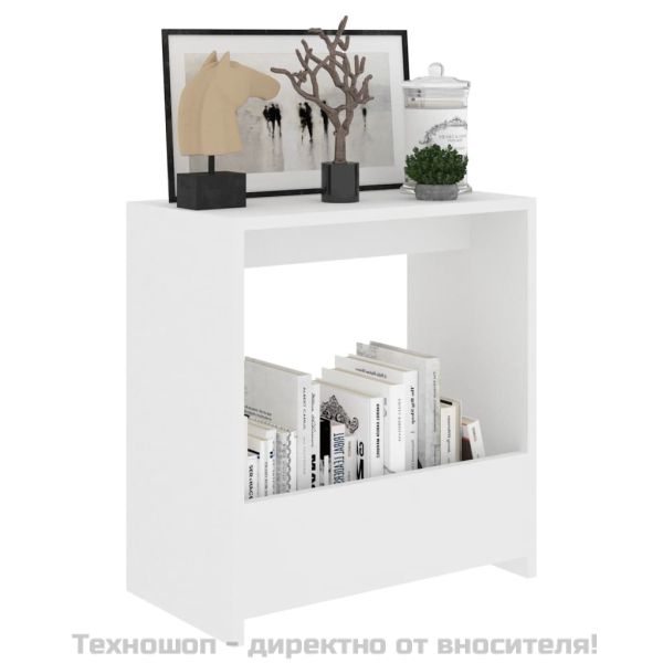 Помощна маса, бяла, 50x26x50 см, инженерно дърво