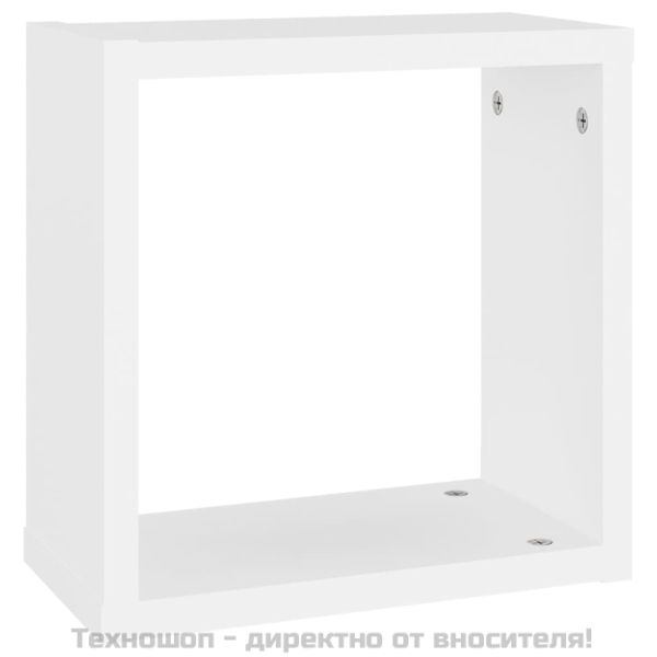 Стенни кубични рафтове, 6 бр, бели, 30x15x30 см