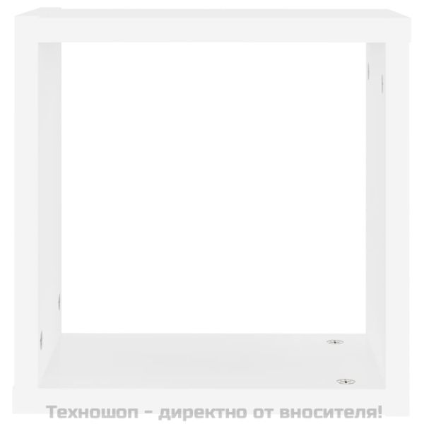 Стенни кубични рафтове, 4 бр, бели, 30x15x30 см