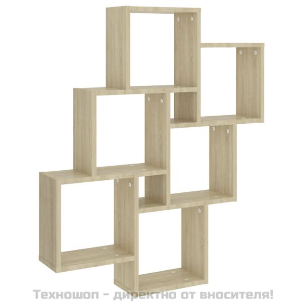 Стенен кубичен рафт, дъб сонома, 78x15x93 см, инженерно дърво