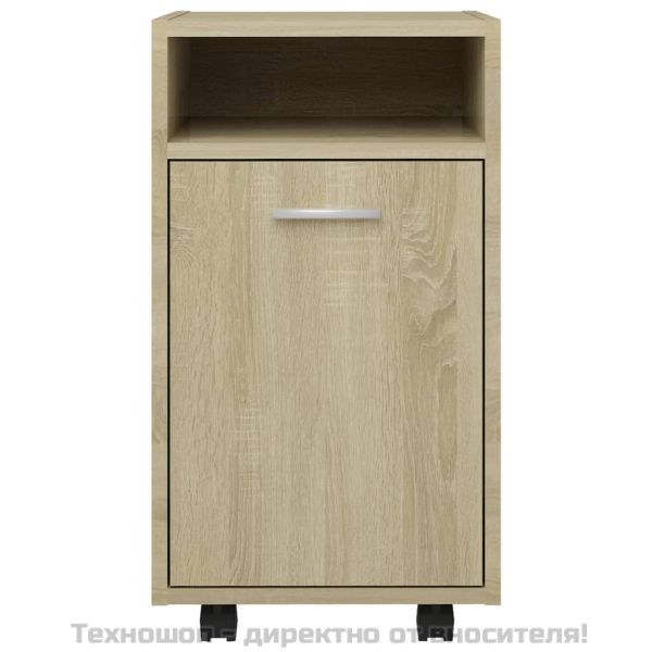 Страничен шкаф с колелца дъб сонома 33x38x60 см инженерно дърво