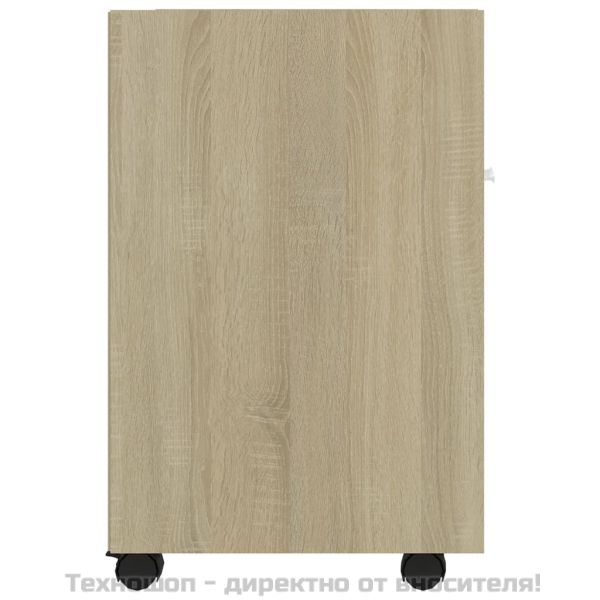 Страничен шкаф с колелца дъб сонома 33x38x60 см инженерно дърво