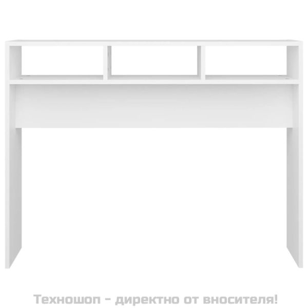 Конзолна маса, бяла, 105x30x80 см, инженерно дърво