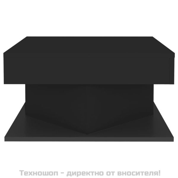 Маса за кафе, черна, 57x57x30 см, инженерно дърво