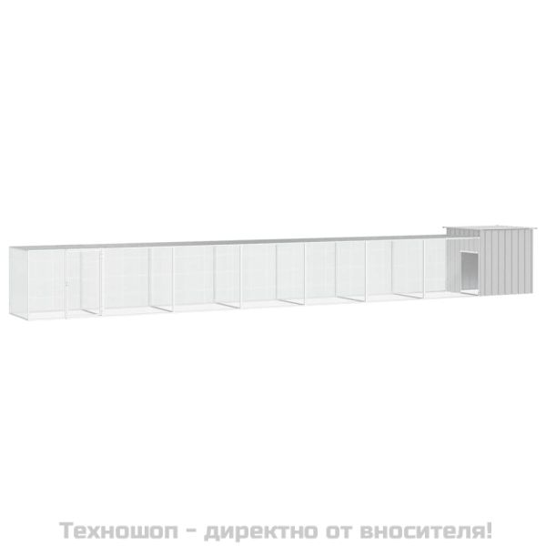 Клетка за пилета сива 700x91x100 см поцинкована стомана