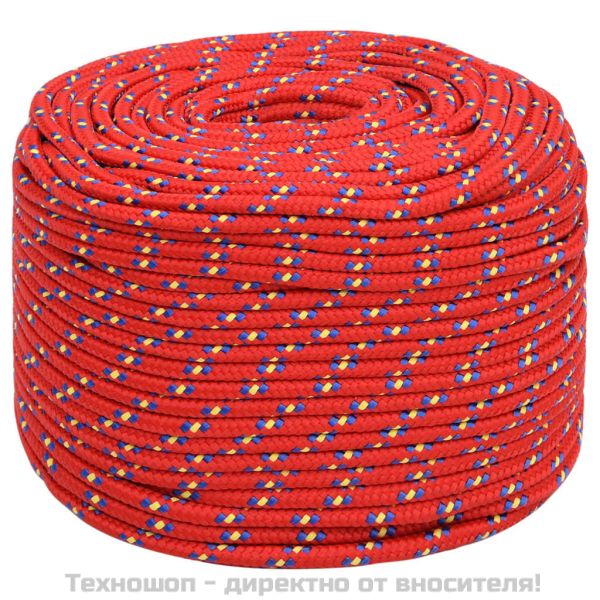 Въже за лодка Червено 10 мм 500 м полипропилен