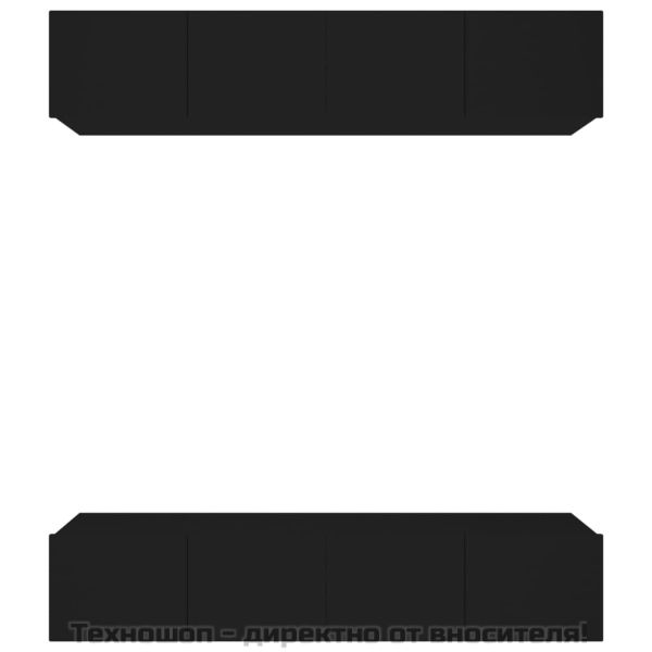 ТB шкафове, 4 бр, черни, 80x30x30 см, инженерно дърво