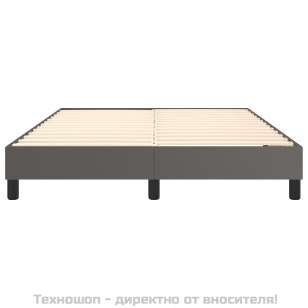 Рамка за легло с пружини сива 140x190 см изкуствена кожа