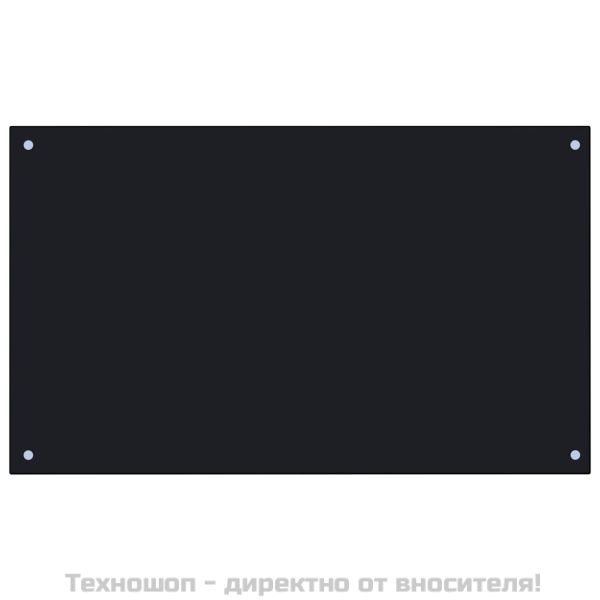 Кухненски гръб, черен, 100x60 см, закалено стъкло