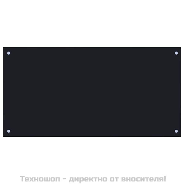 Кухненски гръб, черен, 100x50 см, закалено стъкло