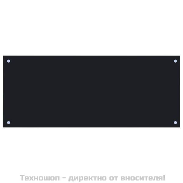 Кухненски гръб, черен, 100x40 см, закалено стъкло