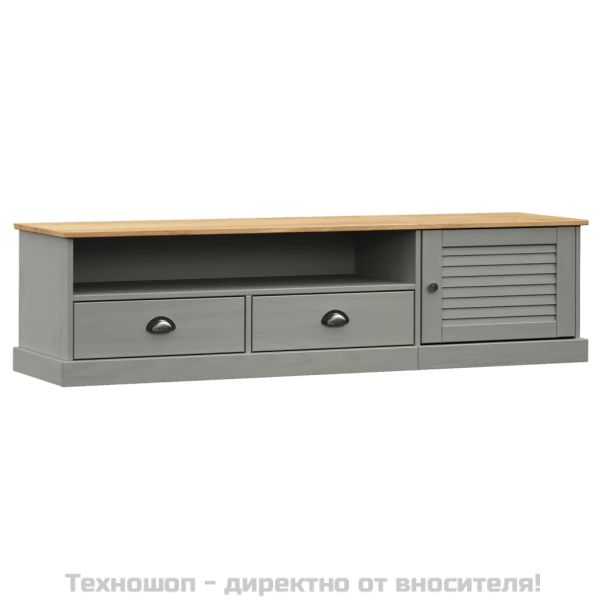 ТВ шкаф "VIGO" сив 156x40x40 см бор масив