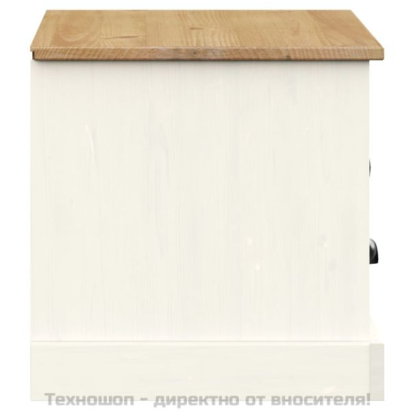 ТВ шкаф "VIGO" бял 106x40x40 см бор масив